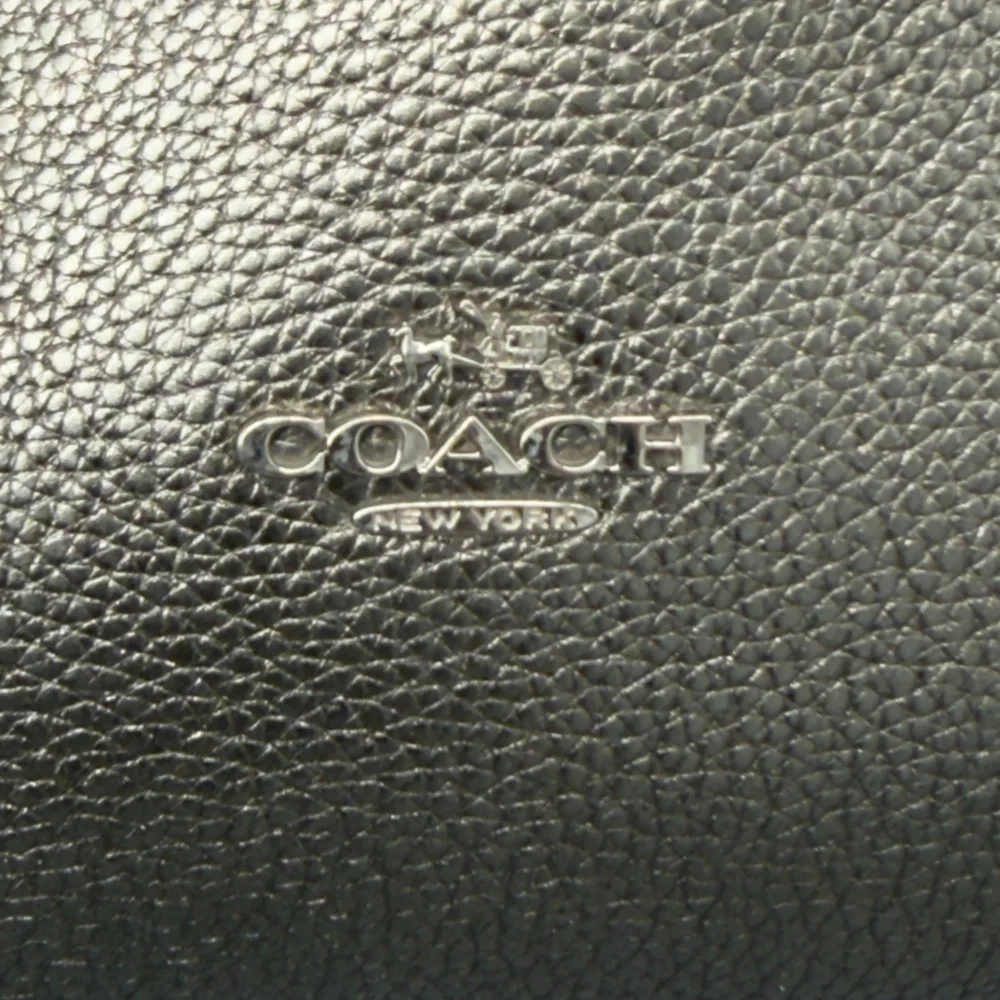 Coach Metallic Pebble‎ Leather Shoulder Bag Pewter Hobo Purse - Picture 9 of 16